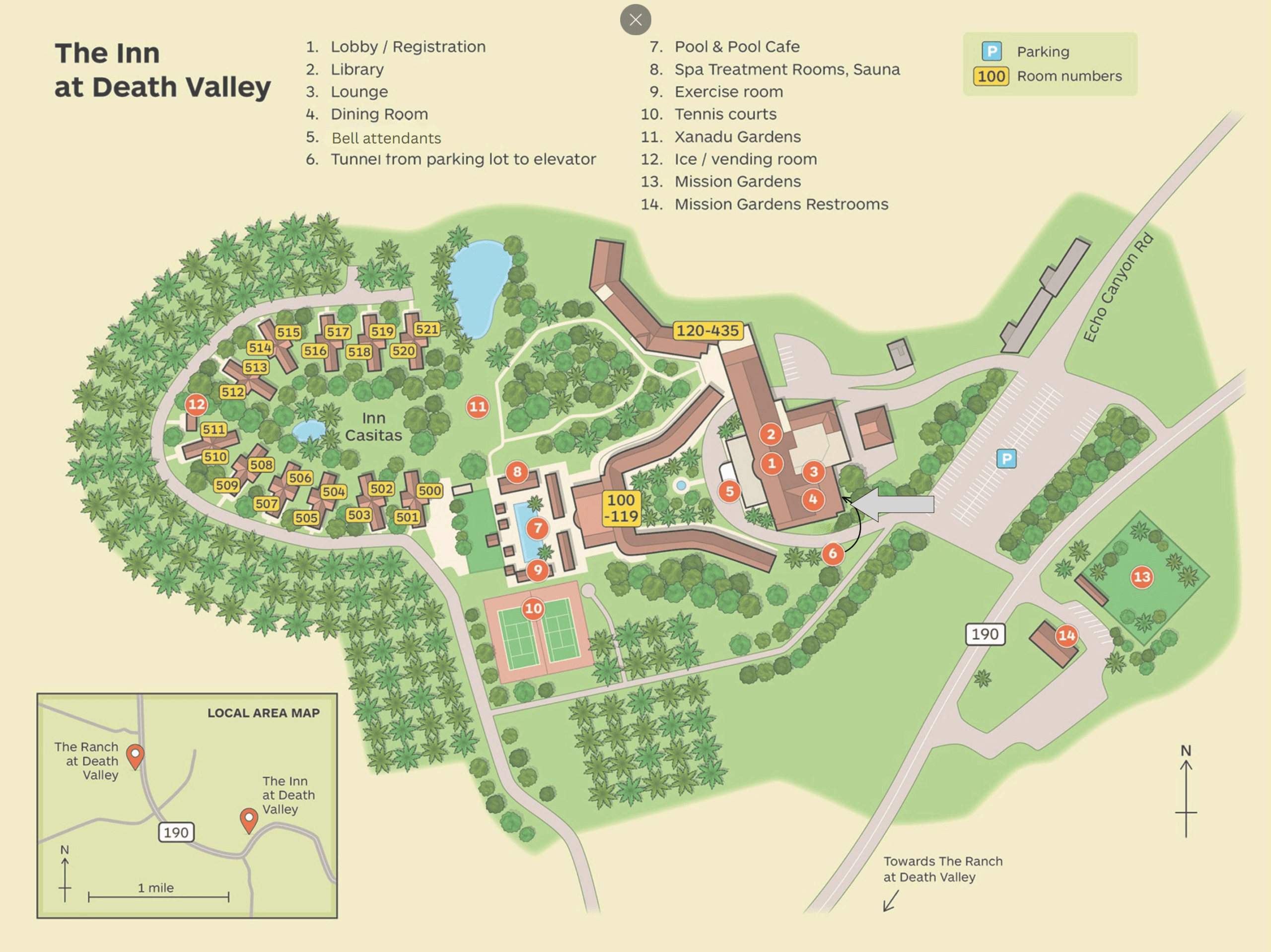 The Inn at Death Valley Map